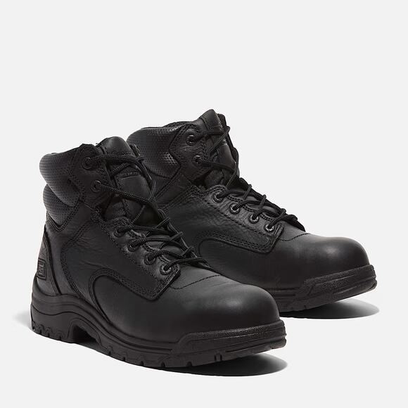 Timberland Pro Men's 11.5M Black 6" Titan Waterproof Work Boots Alloy Toe LE2-4 - Picture 1 of 7